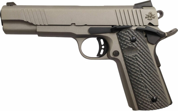 Rock Island EFS 1911, Full Size, 45ACP, 5" Barrel, Alloy Frame, Grey Cerakote Finish, G10 Grips, Ambidextrous Safety, Fixed Sights, 8Rd, 1 Magazine