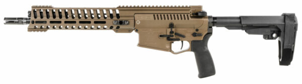 POF Revolution Pistol, .308, 12.5" Deep Fluted Barrel, Piston, 11.5" Modular Rail, Sb-A3 5 Position Collapsible Brace, Cerakote Burnt Bronze 20rd Mag
