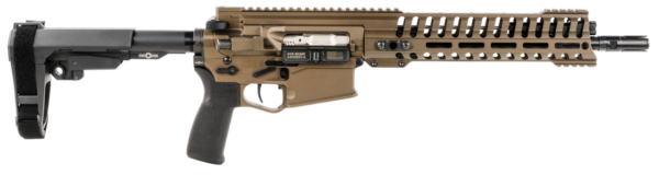 POF Revolution Pistol, .308, 12.5" Deep Fluted Barrel, Piston, 11.5" Modular Rail, Sb-A3 5 Position Collapsible Brace, Cerakote Burnt Bronze 20rd Mag