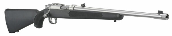 Ruger 77 44 Magnum, 18.5" Threaded Barrel, 11/16X24 Threads, Stainless Finish, Adjustable Rear Sight, Bead Front Sight, 4rd