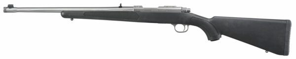 Ruger 77 357 Magnum, 18.5" Threaded Barrel, 1/2X28 Threads, Stainless Finish, Adjustable Rear Sight, Bead Front Sight, 5rd
