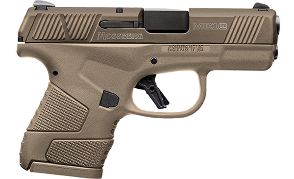 Mossberg MC1 Sub-Compact, Striker Fired, 9mm, 3.4" Barrel, Flat Dark Earth, 1-6Rd, 1-7Rd Mag, Ambi Non-Manual Safety, 3 Dot Sight