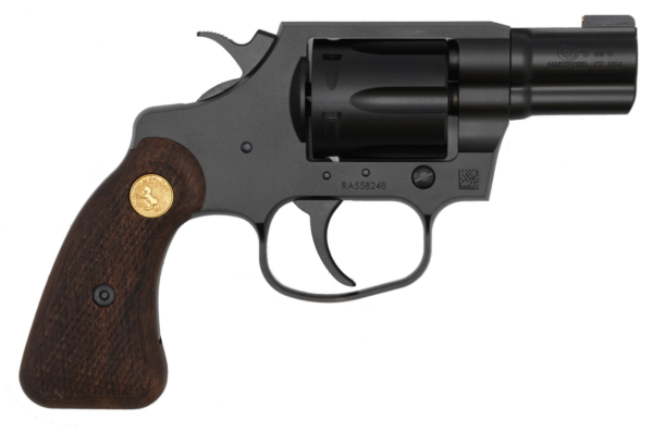 Colt Cobra Special Revolver, 38 Special, 2" Barrel, Steel Frame, Black PVD Finish, 6Rd, Brass Bead Front Sight, Retro Wood Grips