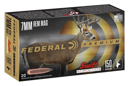 Federal Hunting 7mm Remington Mag, 150gr, Swift Scirocco II, 20rd Box - Ammo | The Gun Shop