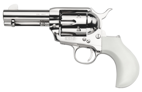 Taylors & Company 1873 357 Magnum, 3.5" Barrel, Nickel-Plated, Ivory Birdshead, 6rd - Collector Guns | The Gun Shop