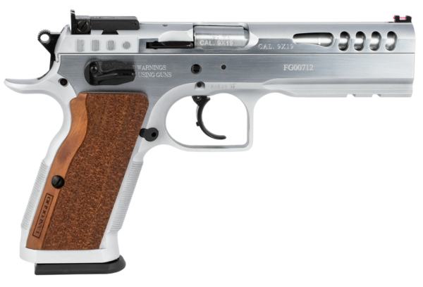 IFG Defiant Stock Master Large 9mm, 4.75" Barrel, Chrome, Hard Wood Grip, 17rd