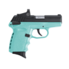 SCCY Industries CPX-1 RD 9mm 3.10" 10+1 Black Nitride Stainless Steel Slide Robin Egg Blue Polymer Grip CTS-1500 Red Dot