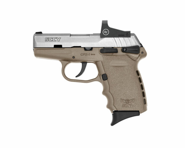 SCCY Industries CPX-1 RD DAO 9mm 3.10", Stainless Slide Flat Dark Earth Polymer Frame/Grip Crimson Trace CTS-1500, 10 rd