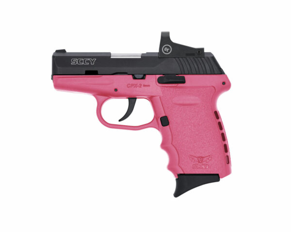 SCCY Industries CPX-2 RD 9mm 3.10" 10+1 Black Nitride Stainless Steel Slide Pink Polymer Grip NMS CTS-1500 Red Dot