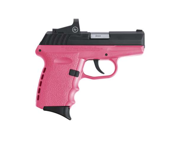 SCCY Industries CPX-2 RD 9mm 3.10" 10+1 Black Nitride Stainless Steel Slide Pink Polymer Grip NMS CTS-1500 Red Dot