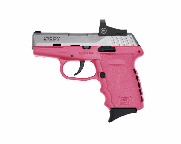 SCCY Industries CPX-2 RD 9mm 3.10" 10+1 Stainless Steel Slide Pink Polymer Grip NMS CTS-1500 Red Dot