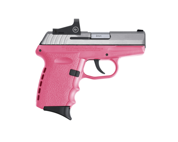 SCCY Industries CPX-2 RD 9mm 3.10" 10+1 Stainless Steel Slide Pink Polymer Grip NMS CTS-1500 Red Dot