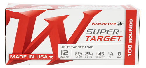 Winchester Super-Target 12 Ga, 2.75", 1 1/8 oz, 8 Shot, 100rd Box - Ammo | The Gun Shop