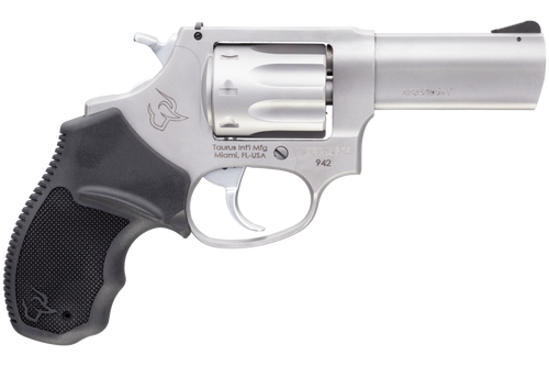 Taurus 942 22 LR, 3" Barrel, Stainless Steel, Black Polymer Grips, 8rd - Firearm | The Gun Shop
