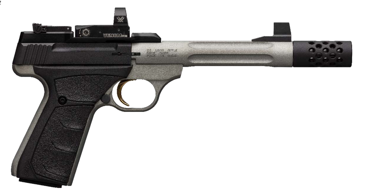 Browning Buck Mark Lite Competition 22 LR 5.90", Matte Gray Black Aluminum Alloy Slide Black Ultragrip FX Grip with Vortex Venmon Red Dot, 10 rd