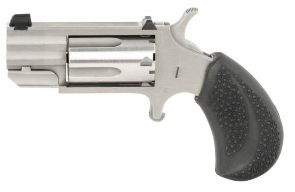 NAA Pug 22 LR,22 Mag 5rd 1" Stainless Steel Black Rubber Grip White-Dot Sights