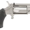 NAA Pug 22 LR,22 Mag 5rd 1" Stainless Steel Black Rubber Grip White-Dot Sights