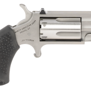 NAA Pug 22 LR,22 Mag 5rd 1" Stainless Steel Black Rubber Grip White-Dot Sights