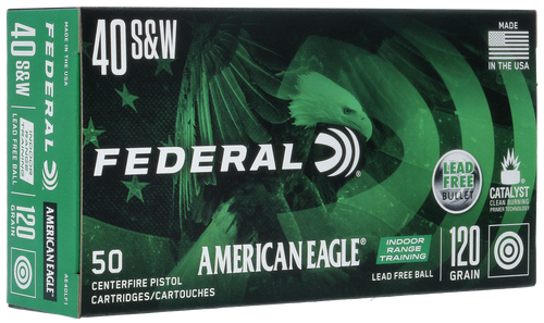 Federal American Eagle 40 S&W, 120gr, Lead-Free, IRT, 50rd Box - Ammo | The Gun Shop