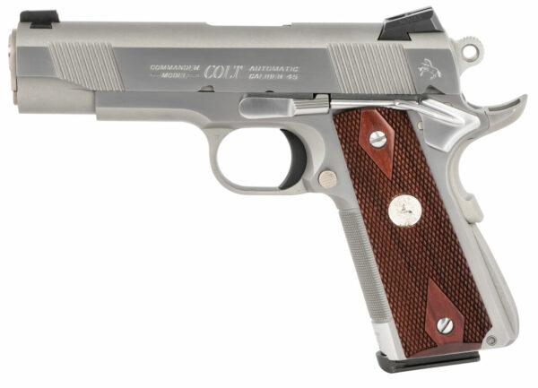 Colt 1911 Combat Commander Elite 45 ACP 4.25" Barrel Two-Tone Elite Black G10 Checkered Scallop Grip, 8rd Mag