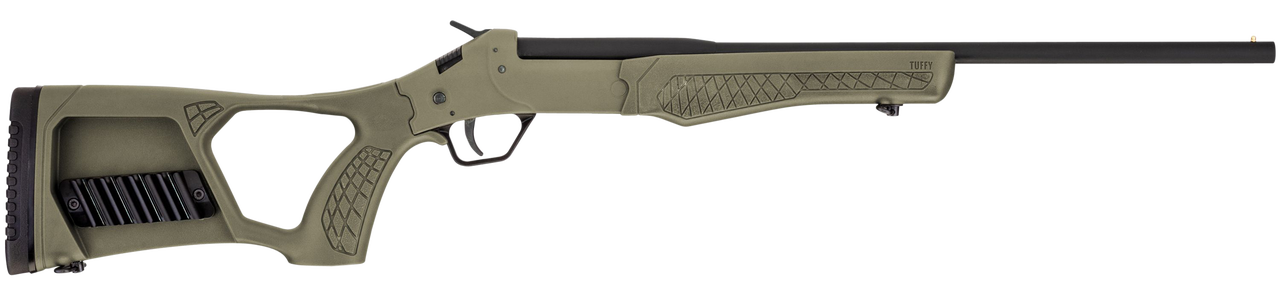 Rossi Tuffy Youth 410 Ga, 18.5" Barrel, Matte Black, Olive Drab Green, Fixed Thumbhole Stock, 1rd