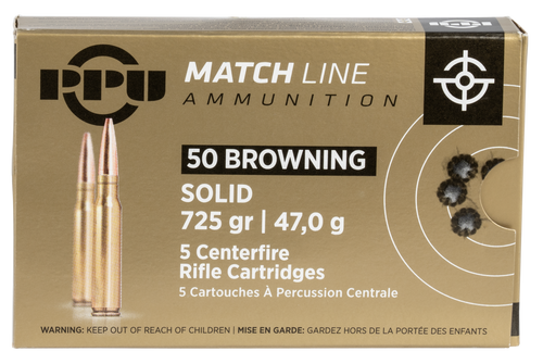 PPU Match Rifle 50 BMG, 725gr, Full Metal Jacket Solid, 5Bx/20Cs - Ammo | The Gun Shop