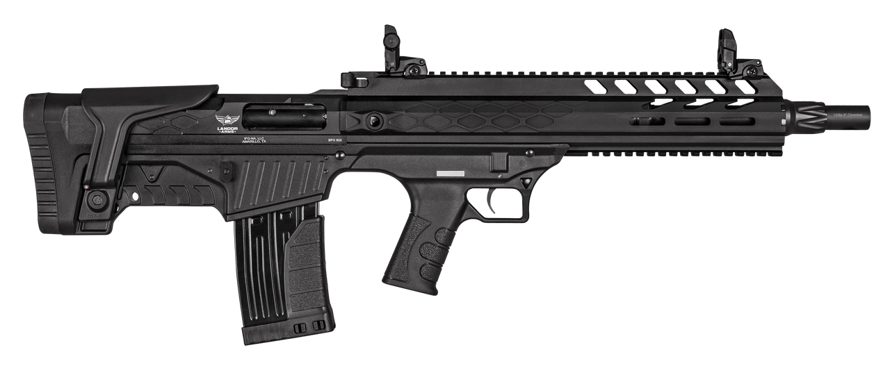 Landor Arms BPX 902 12 Ga, 18.5" Barrel, 2+1 Black Fixed Bullpup Stock, 5rd