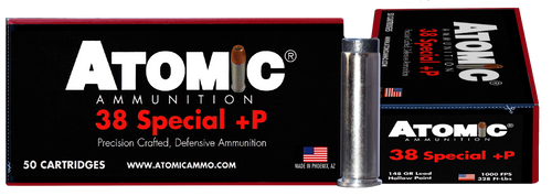 Atomic 38 Special +P, 148gr, Lead Hollow Point, 50rd Box - Ammunition | The Gun Shop