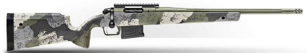 Springfield Model 2020 Waypoint 308 Win, 20" Fluted Stainless Barrel, SA Radial Brake, Green, Mil-Spec Green Cerakote, Evergreen Camo Carbon Fiber Stock M-LOK, TriggerTech Adj Trigger, AICS 5rd Mag