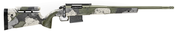 Springfield Model 2020 Waypoint 308 Win, 20" Fluted Stainless Barrel, SA Radial Brake, Green, Mil-Spec Green Cerakote, Evergreen Camo Adj Carbon Fiber Stock M-LOK, TriggerTech Adj Trigger, AICS 5rd Mag