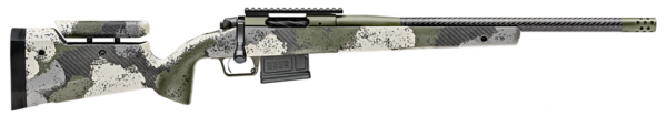 Springfield Model 2020 Waypoint 308 Win, 20" Carbon Fiber Barrel, SA Radial Brake, Green, Mil-Spec Green Cerakote, Evergreen Camo Adj Carbon Fiber Stock M-LOK, TriggerTech Adj Trigger, AICS 5rd Mag