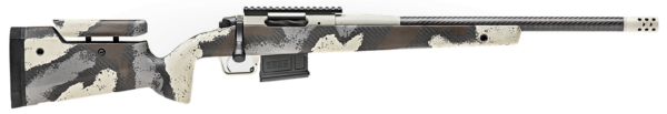 Springfield Model 2020 Waypoint 308 Win, 20" Carbon Fiber Barrel, SA Radial Brake, Tan, Desert Verde Cerakote, Ridgeline Camo Adj Carbon Fiber Stock M-LOK, TriggerTech Adj Trigger, AICS 5rd Mag