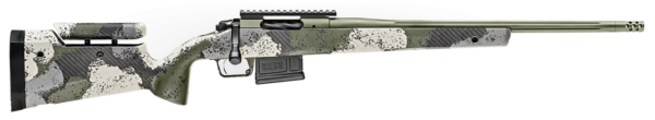 Springfield Model 2020 Waypoint 6MM Creedmoor, 20" Fluted Stainless Barrel, SA Radial Brake, Green, Mil-Spec Green Cerakote, Evergreen Camo Adj Carbon Fiber Stock M-LOK, TriggerTech Adj Trigger, AICS 5rd Mag