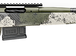 Springfield Model 2020 Waypoint 6MM Creedmoor, 20" Carbon Fiber Barrel, SA Radial Brake, Green, Mil-Spec Green Cerakote, Evergreen Camo Adj Carbon Fiber Stock M-LOK, TriggerTech Adj Trigger, AICS 5rd Mag