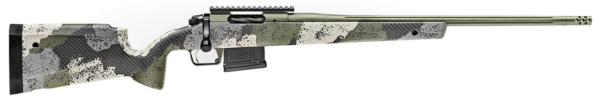 Springfield Model 2020 Waypoint 6.5MM Creedmoor, 22" Fluted Stainless Barrel, SA Radial Brake, Green, Mil-Spec Green Cerakote, Evergreen Camo Carbon Fiber Stock M-LOK, TriggerTech Adj Trigger, AICS 5rd Mag