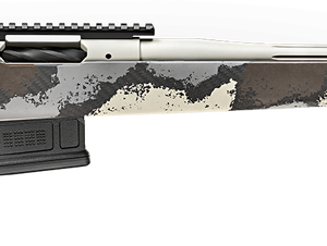 Springfield Model 2020 Waypoint 6.5MM Creedmoor, 22" Fluted Stainless Barrel, SA Radial Brake, Tan, Desert Verde Cerakote, Ridgeline Camo Carbon Fiber Stock M-LOK, TriggerTech Adj Trigger, AICS 5rd Mag