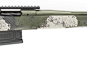 Springfield Model 2020 Waypoint 6.5MM Creedmoor, 22" Fluted Stainless Barrel, SA Radial Brake, Green, Mil-Spec Green Cerakote, Evergreen Camo Adj Carbon Fiber Stock M-LOK, TriggerTech Adj Trigger, AICS 5rd Mag