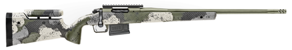 Springfield Model 2020 Waypoint 6.5MM Creedmoor, 22" Fluted Stainless Barrel, SA Radial Brake, Green, Mil-Spec Green Cerakote, Evergreen Camo Adj Carbon Fiber Stock M-LOK, TriggerTech Adj Trigger, AICS 5rd Mag