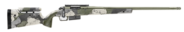 Springfield Model 2020 Waypoint 6.5 PRC, 24" Fluted Stainless Barrel, SA Radial Brake, Green, Mil-Spec Green Cerakote, Evergreen Camo Adj Carbon Fiber Stock M-LOK, TriggerTech Adj Trigger, AICS 3rd Mag