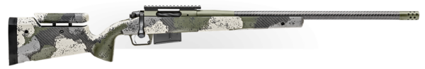 Springfield Model 2020 Waypoint 6.5 PRC, 24" Carbon Fiber Barrel, SA Radial Brake, Green, Mil-Spec Green Cerakote, Evergreen Camo Adj Carbon Fiber Stock M-LOK, TriggerTech Adj Trigger, AICS 3rd Mag