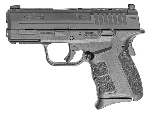 Springfieldngfield, XDS-Mod.2 OSP (Optical Sight Pistol), Semi-automatic, Striker Fired, Sub-Compact, 9mm, 3.3" Barrel, Black Color, Polymer Frame, Optics Ready, 3 Dot Sights, 9Rd, 2 Magazines, 1-7Rd, 1-9Rd