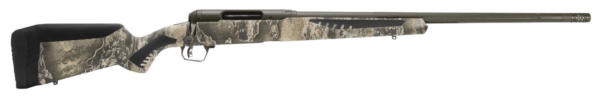Savage, 110 Timberline, Bolt, Rifle, 6.5 Creedmoor, 22" Threaded Barrel, Omni-Port Muzzle Brake, Olive Drab Green Cerakote Finish, Realtree Excape AccuFit Polymer Stock, AccuTrigger, Right Hand, 4Rd