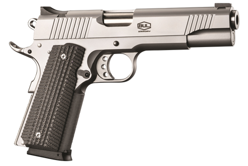 Bul Armory 1911 Government 45 ACP, 5" Barrel, Stainless Steel, Black G10 Grip, 8rd - 1911 Guns | The Gun Shop