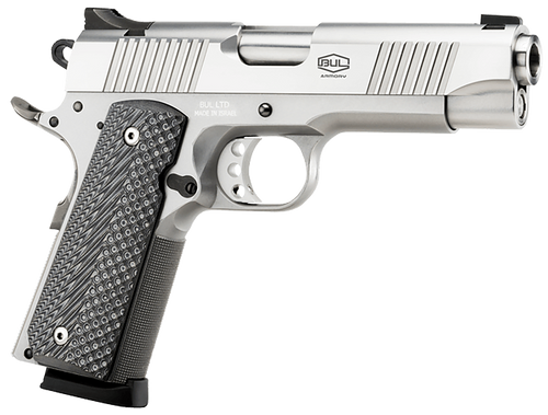 Bul 1911 Commander 45 ACP, 4.25" Barrel, Silver, Black G10 Grip, 8rd - 1911 Guns | The Gun Shop