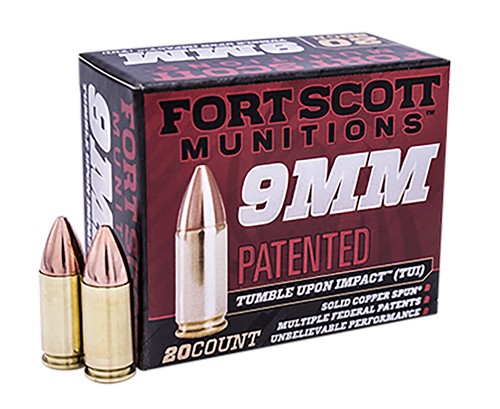 Fort Scott TUI 9mm, 80gr, Solid Copper Spun, 20rd Box - Ammo | The Gun Shop