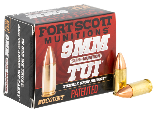 Fort Scott Self Defense 9mm, 125gr, Subsonic, Solid Copper Spun, 20rd Box - Ammo | The Gun Shop