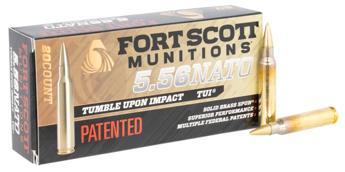 Fort Scott TUI 5.56x45mm NATO, 62gr, Solid Brass Spun, 20rd Box - Ammo | The Gun Shop