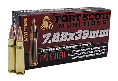 Fort Scott Tumble Upon Impact 7.62x39mm, 117gr, Solid Copper Spun, 20rd Box - Ammo | The Gun Shop