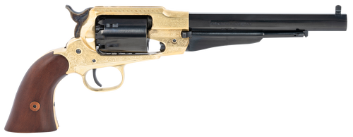 Pietta 1858 44 Cal, Engraved Brass Frame, Walnut Grip, 6rd - Old West | The Gun Shop