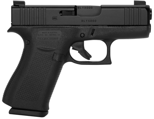 Glock G43X Sub Compact 9mm, 3.41" Barrel, Black, Fixed Sights, 10rd - Firearm | The Gun Shop